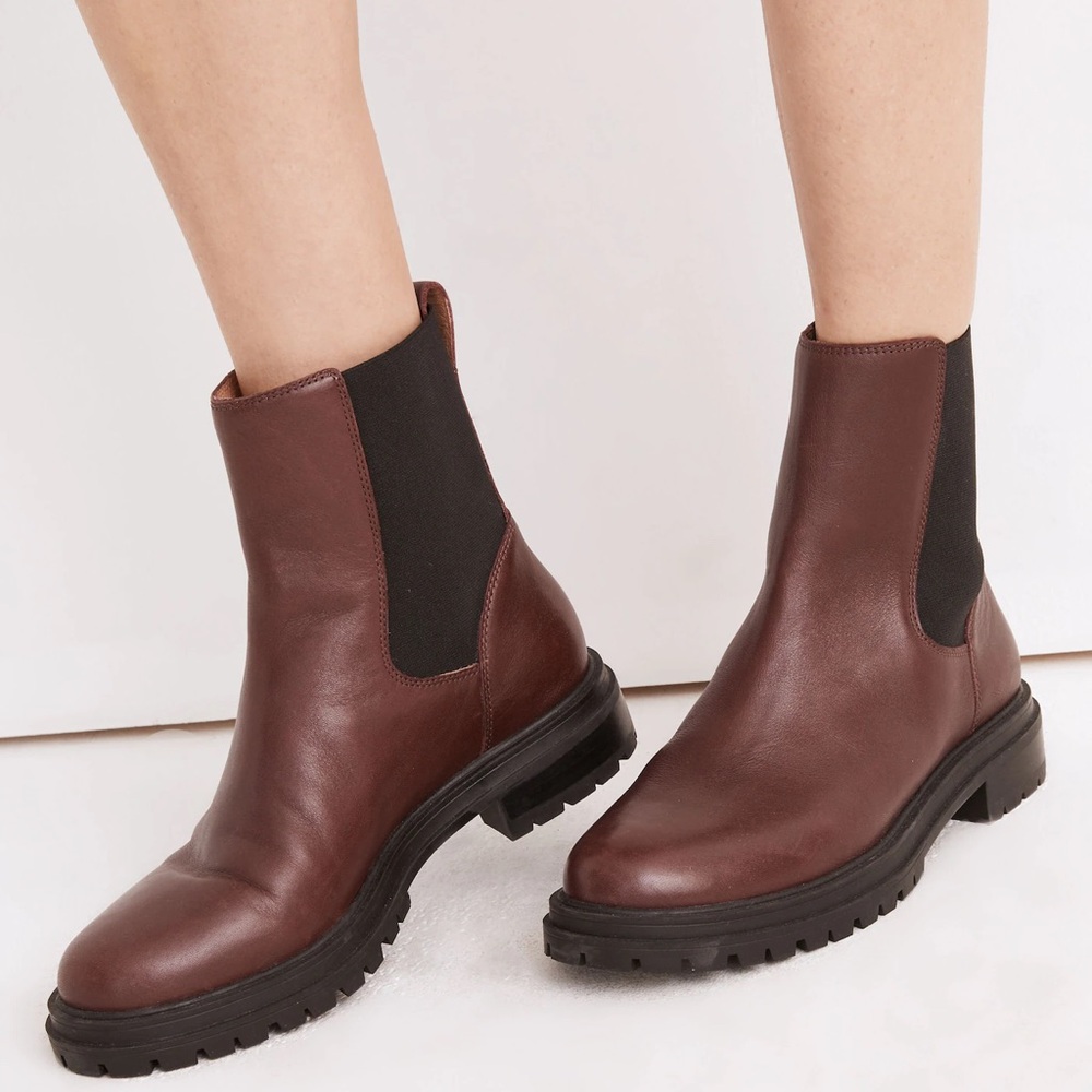 Madewell Dark Cabernet Chelsea Boots 6.5